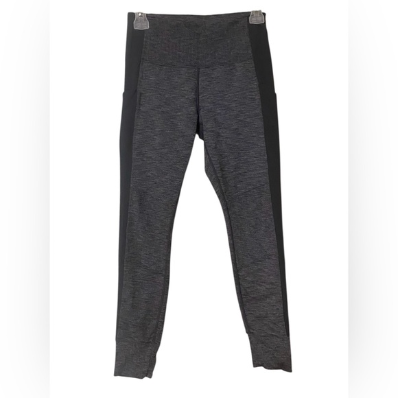 Athleta Ankle Leggings Women's Small Gray Black Mesh Activewear Stash Pockets - Picture 13 of 15